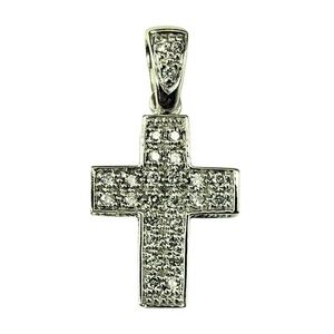 14 Karat White Gold and Diamond Cross Pendant #21870